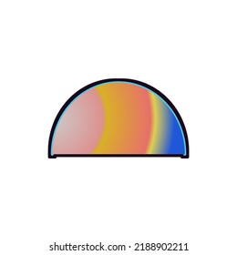Medio círculo arco iris colorido Fondo blanco 