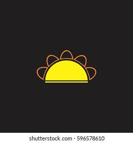 half circle with curve objects round design logo vector