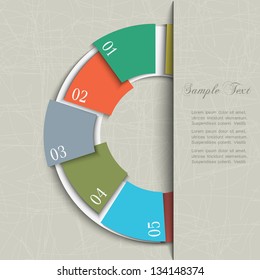 Half circle design template for infographics and website templates. Vector EPS10