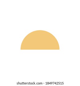 Half circle icon. Sun symbol. Simple geometrical shape. Vector illustration isolated on white.