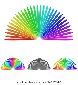 Half circle icon symbol design template set for organic, education, palette, color, happiness concepts.