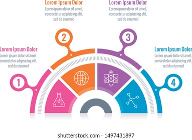 Half Circle Information Template. Colorful Half Circle Infographic