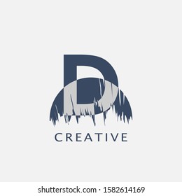 Half Circle Letter D  Brush Stroke  Logo design. Classy  Logo Letter Icon with Elegant  brush shape Vector Design concept.