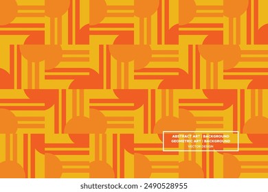 Half Circle and Line Shapes Orange and Yellow Colors Geometric Pattern Abstract Pattern Seamless Pattern