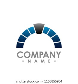 Half Circle logo Abstract Corporate Symbol Vector Illustration Graphic Design