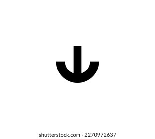 half circle monogram logo templet.