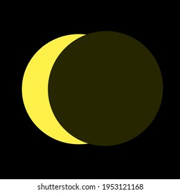 Half circle moon vector background illustration
