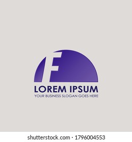 Half Circle Negative Space Letter F Logo Design for Business Identity