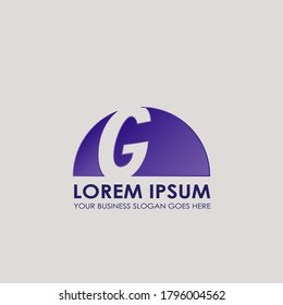 Half Circle Negative Space Letter G Logo Design for Business Identity