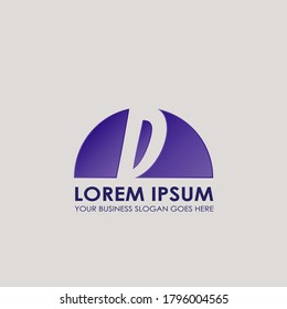 Medio círculo espacio negativo letra D diseño de logotipo para identidad empresarial