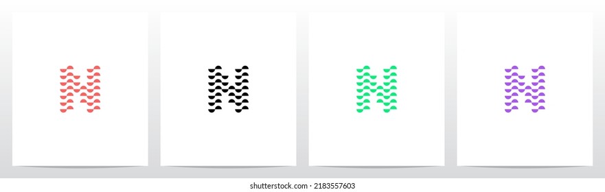 Half Circle Pattern Letter Logo Design N