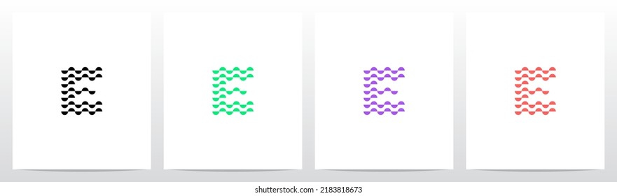 Half Circle Pattern Letter Logo Design E