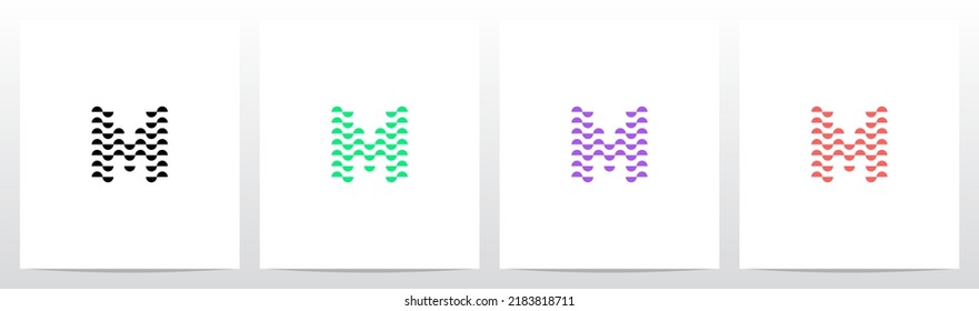 Half Circle Pattern Letter Logo Design M