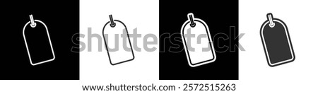 Half circle price tag. Price Label Discount tag. Shape of price tag icon set. Flat and line price tag icon vetor illustration in black white and transparent background. Eps10