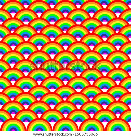 The half circle  in a rainbow color.Colorful rainbow pattern background.The seven colored rainbow pattern background is beautifu.The seven-color rainbow seamless pattern background is abstract work.