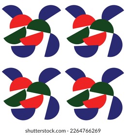 Vector de patrón ininterrumpido de color azul y verde de semicírculo