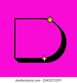 Caixa de texto de forma retrô de meio círculo ou ícone de marca com cor rosa vintage. Ícone de rótulo. Ícone de vetor de alta qualidade. Vetor editável