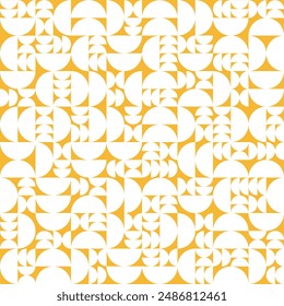 Half Circle Seamless Pattern. Vector Illustration of Fashion Contemporary Art. Background Decor.