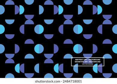 Half Circle and Circle Shapes and Designs Blue and Light Blue Colors Geometric Pattern Abstract Pattern Seamless Pattern