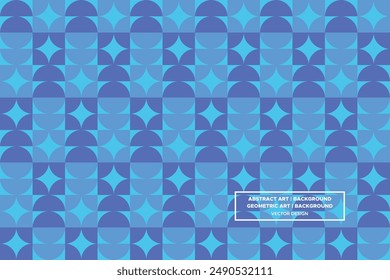 Half Circle and Circle Shapes and Designs Blue and Light Blue Colors Geometric Pattern Abstract Pattern Seamless Pattern