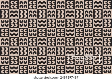 Half Circle and Circle Shapes and Designs Brown and Black Colors Geometric Pattern Abstract Pattern Seamless Pattern