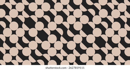 Medio círculo y círculo Formas y Diseños Colores marrones y negros Patrón geométrico Patrón Abstractas Sin costuras
