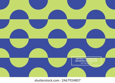 Half Circle and Circle Shapes and Designs Green and Blue Colors Geometric Pattern Abstract Pattern Seamless