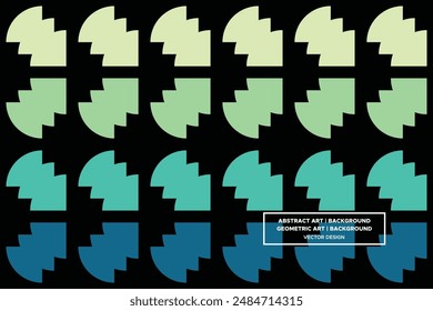 Half Circle and Circle Shapes and Designs Green and Blue Colors Geometric Pattern Abstract Pattern Seamless Pattern