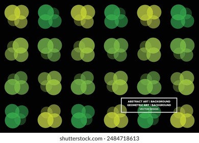 Half Circle and Circle Shapes and Designs Green and Yellow Colors Geometric Pattern Abstract Pattern Seamless Pattern