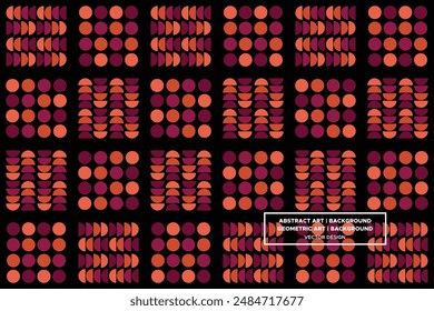 Half Circle and Circle Shapes and Designs Orange and Red Colors Geometric Pattern Abstract Pattern Seamless Pattern