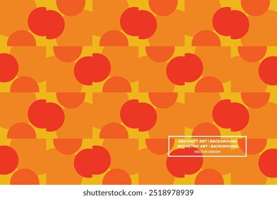 Half Circle and Circle Shapes and Designs Orange Yellow and Red Colors Geometric Pattern Abstract Pattern Seamless Pattern