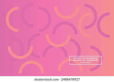 Half Circle Shapes Orange and Purple Colors with Gradient Backdrop Modern Abstract Background Geometric Background