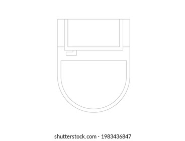 Half circle sitting toilet vector design 
