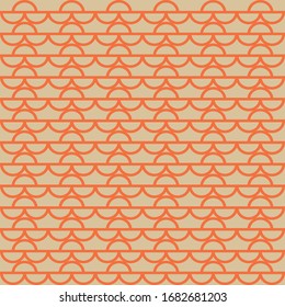 Half Circle Waves A Seamless Pattern. Retro Color