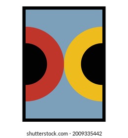 Mitad de círculos Resumen de arte geométrico de pared. Ilustración de mediados de siglo en estilo minimalista para el fondo de la decoración de la casa. Forma Art Set de pintura de color suave al estilo boho. diseños de plantillas de afiches.