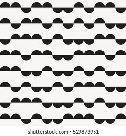 Half circles pattern, black and white background