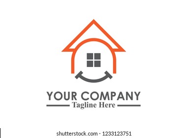 half circular monochrome flat real estate logo