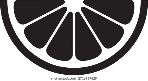 Medio cítrico rebanada de fruta silueta icono de Vector simple naranja limón diseño de cuña