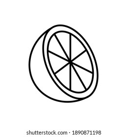 Half citrus vector on white background with strokes 
