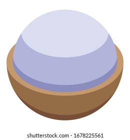 Half clean longan icon. Isometric of half clean longan vector icon for web design isolated on white background