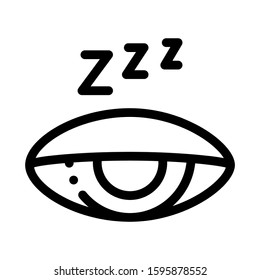 Half Closed Asleep Eye Icon Vector. Outline Half Closed Asleep Eye Sign. Isolated Contour Symbol Illustration