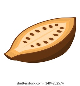 Half cocoa icon. Isometric of half cocoa vector icon for web design isolated on white background