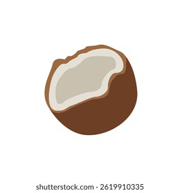half coconut food fruit vector emoji illustration symbol sign icon