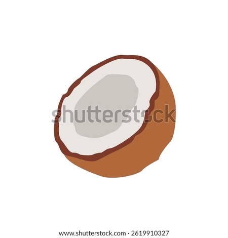 half coconut food fruit vector emoji illustration symbol sign icon