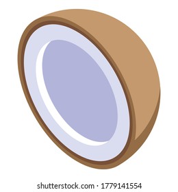 Half coconut icon. Isometric of half coconut vector icon for web design isolated on white background