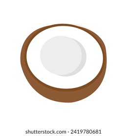 Half Coconut Icon Vector Illustration
