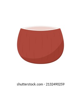 Half coconut. Coconut vector on white background.