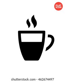 Half coffee cup Icon Flat Style Isolated Vector Illustration