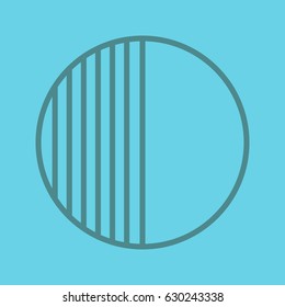 Half color linear icon. Half hatched abstract metaphor. Thin line contour symbols on color background. Vector illustration