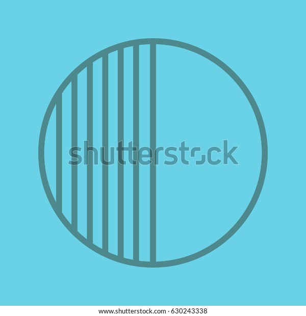 Half color linear icon. Half hatched\
abstract metaphor. Thin line contour symbols on color background.\
Vector illustration